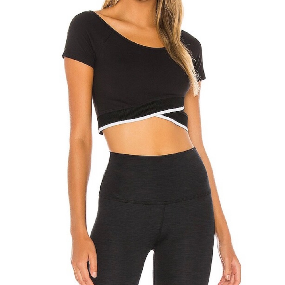 Beyond Yoga Crossed for Words Reversible Cropped Top